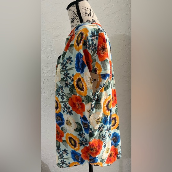 Amour Vert Orange Yellow Boxy Polo Blouse - Picture 6 of 7